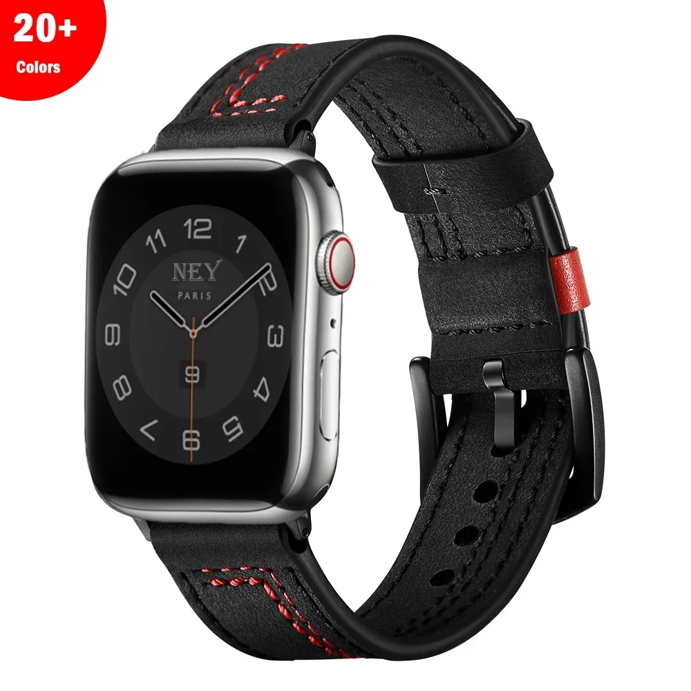 Фото Ремешок 44 45 мм для Apple Watch Band 44 мм Ultra 49 мм 40 мм 42/38 мм Кожаный браслет-петля iWatch series 10 8 7 3 4 5 6 se 41 мм/45 мм №2