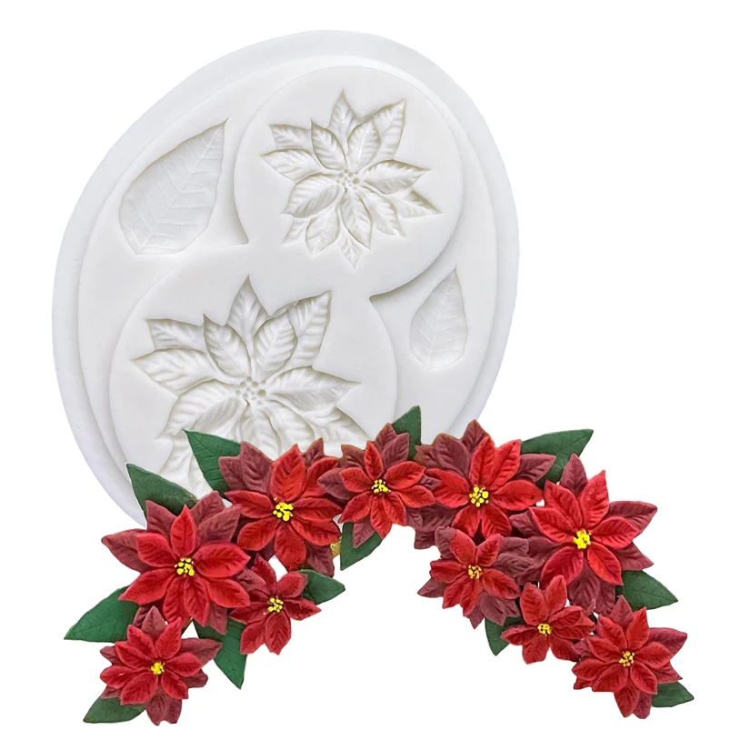 

Рождественские цветы, силиконовая форма для поделок, инструменты из смолы, фотография