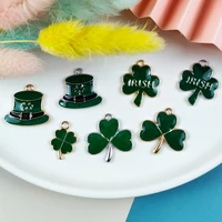 apeur 10pcs lot zinc alloy enamel charms green leaf hat charms pendant for diy fashion earrings jewelry making accessories