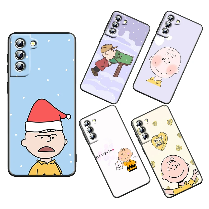 

Snoopy Characters For Samsung Galaxy S22 S21 S20 S10 S10e S9 S8 S7 PRO Ultra Plus FE Lite Black luxury Silicone Soft Phone Case