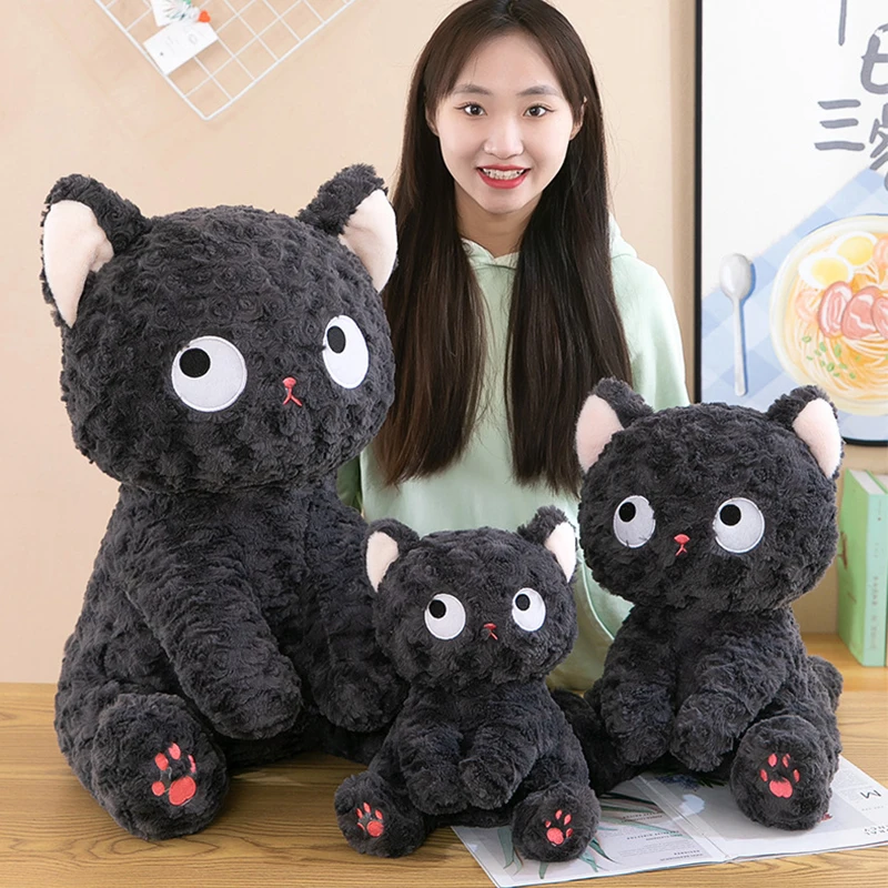 

Fat Black Cat Plush Doll Kawaii Cute Cartoon Cat Toy Lifelike Cat Animal Stuffed Peluche Home Room Decor Pendant Birthday Gifts