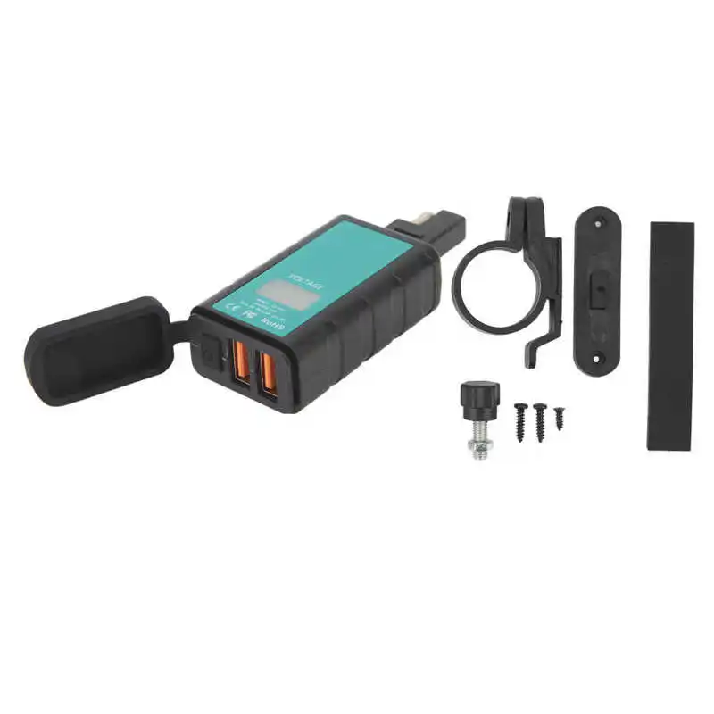 

Адаптер для зарядки мотоцикла, вилка SAE на USB, двойной порт QC3.0, IP66, водонепроницаемый зарядный адаптер