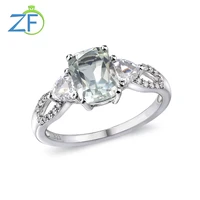 gz zongfa original 925 sterling silver cushion ring for women 1 4carats natural green amethyst gemstone luxury fine jewelry