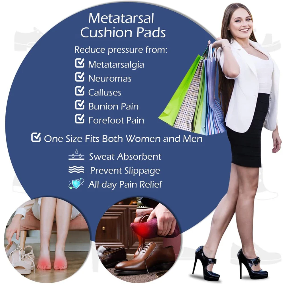 Silicone Half Insoles for Shoes Women High Heels Sandals Forefoot Insert Metatarsal Foot Pads Gel Insoles Non-slip Feet Cushion