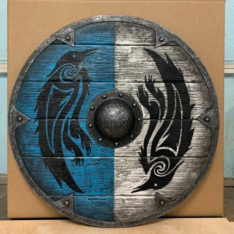 

Eivor Valhalla Raven Authentic Hand Painted Viking Shield Battle Ready Fenrir Viking Shield Perfect Cosplay/Decorative Shied