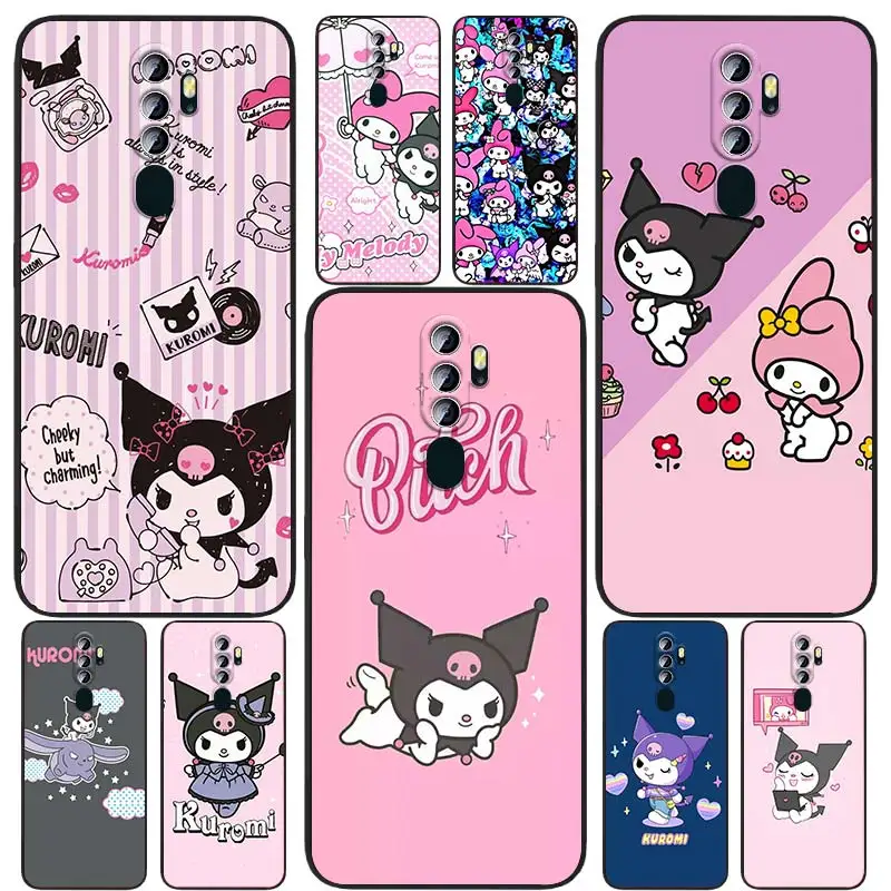 

Cute Cartoon Kulomi Lucky For OPPO Reno7 6 5 4 2 Z Lite Pro Plus SE 4G 5G Black Soft TPU Shockproof Silicone Cover Phone Case