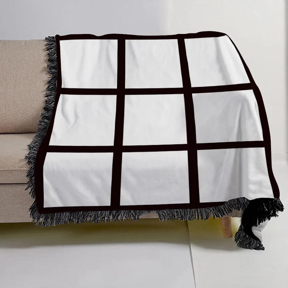 

Флисовое одеяло в полоску, с кисточками