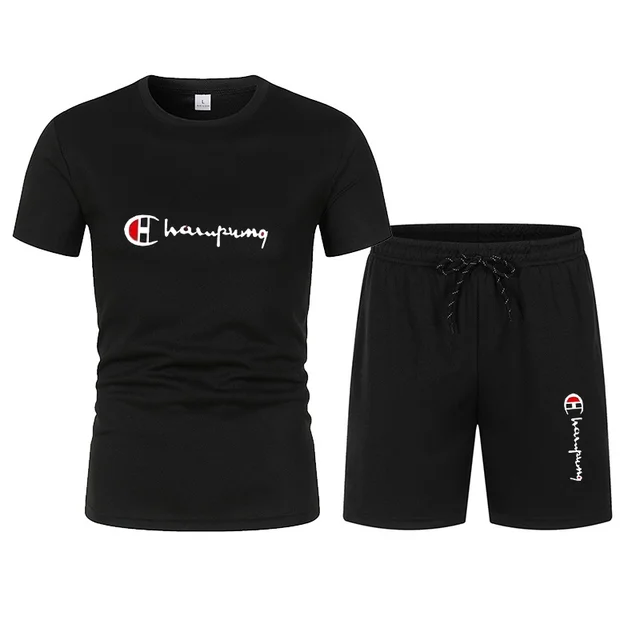 

2023 Summer Men's Fashion Sportswear Jogging T-shirt Set Street Beach Shorts+T-shirt Sports Ball Wear Casual Set Men's Set