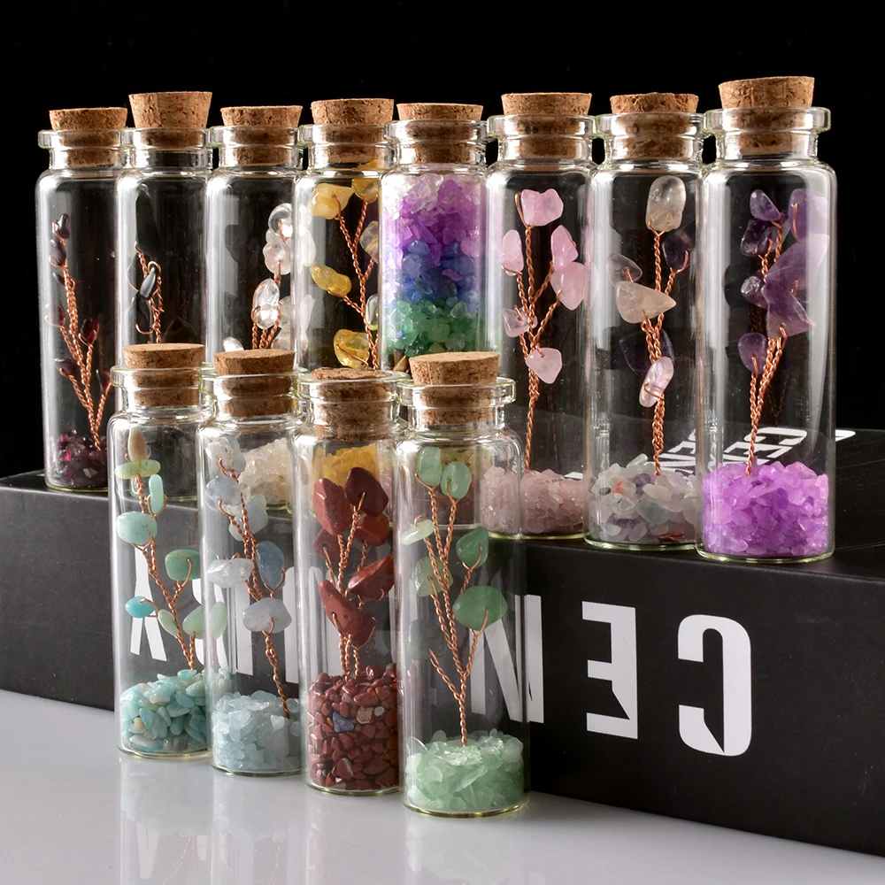 Стеклянная бутылка для желаний из натурального хрусталя лечебный камень