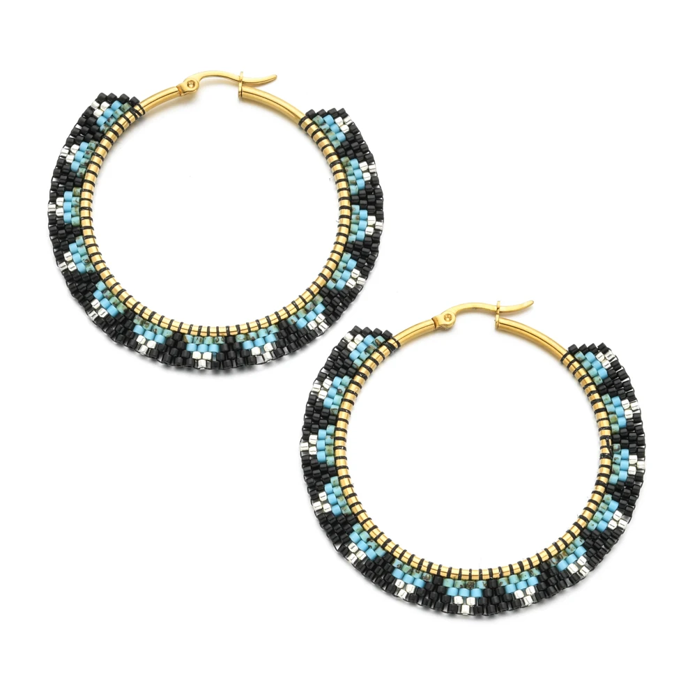 

ZMZY Bohemian Miyuki Earrings Jewellery Handmade Hoop Earring For Women Jewelry 2023 Trendy Boho Pendientes Geometry Ear Ring