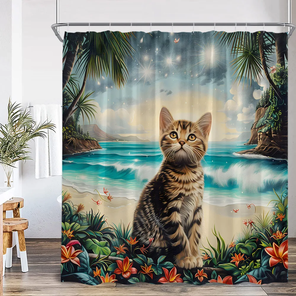 Забавные шторы для душа с принтом животных ванной из полиэстера собаки щенка