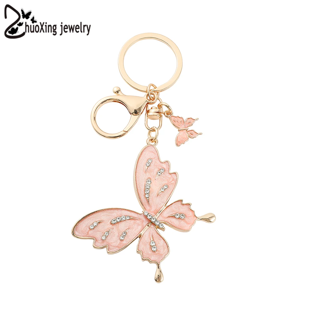 

Fashion Creative Insect Butterfly Keychain for Woman Metal Keyring Pendant Rhinestone Ornaments Charm Bag Accessories Jewelry