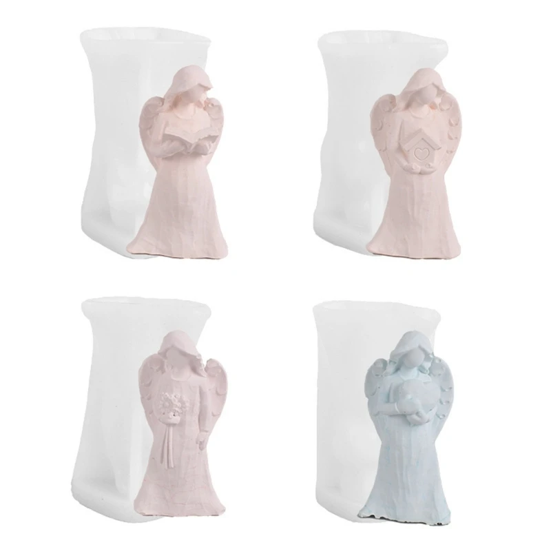 

3D Ангел, силиконовая искусственная Свеча для ароматерапии, воск, глина, ремесло для дома, свадьбы, ужина, вечеринки, украшения