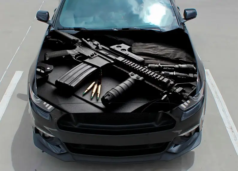 

Car Hood Decal Wrap Decal Weapon Gun Rifle Vinyl Sticker Graphic Truck Decal Truck Graphic Bonnet Decal F150 CUSTOM