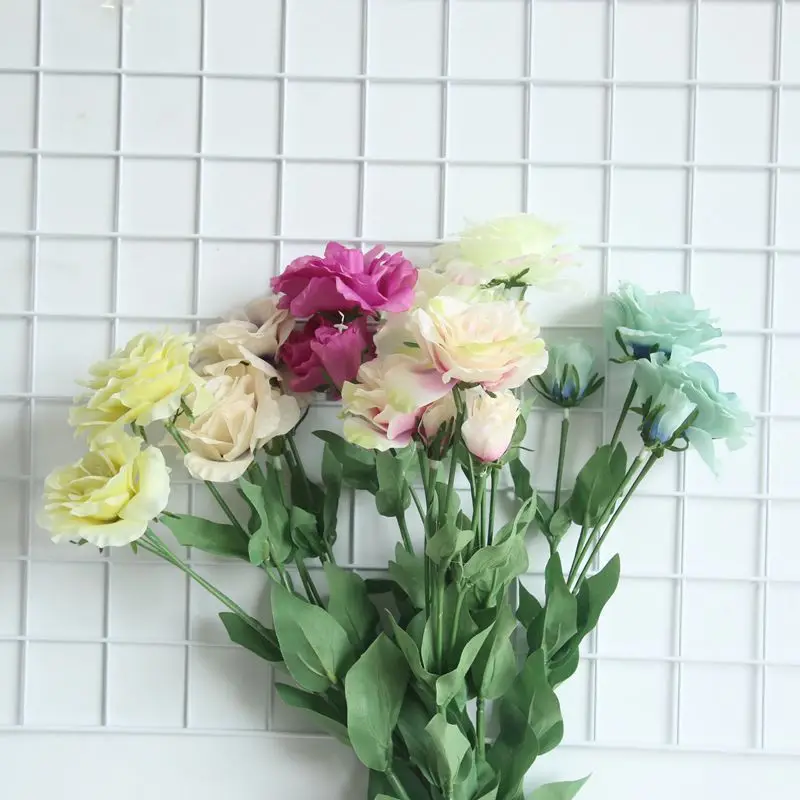 

67cm Long European Artificial Flower 4 Head Home Silk Peony Wedding Flower Foreign Rose Decorative Flower Party Decor 1pcs