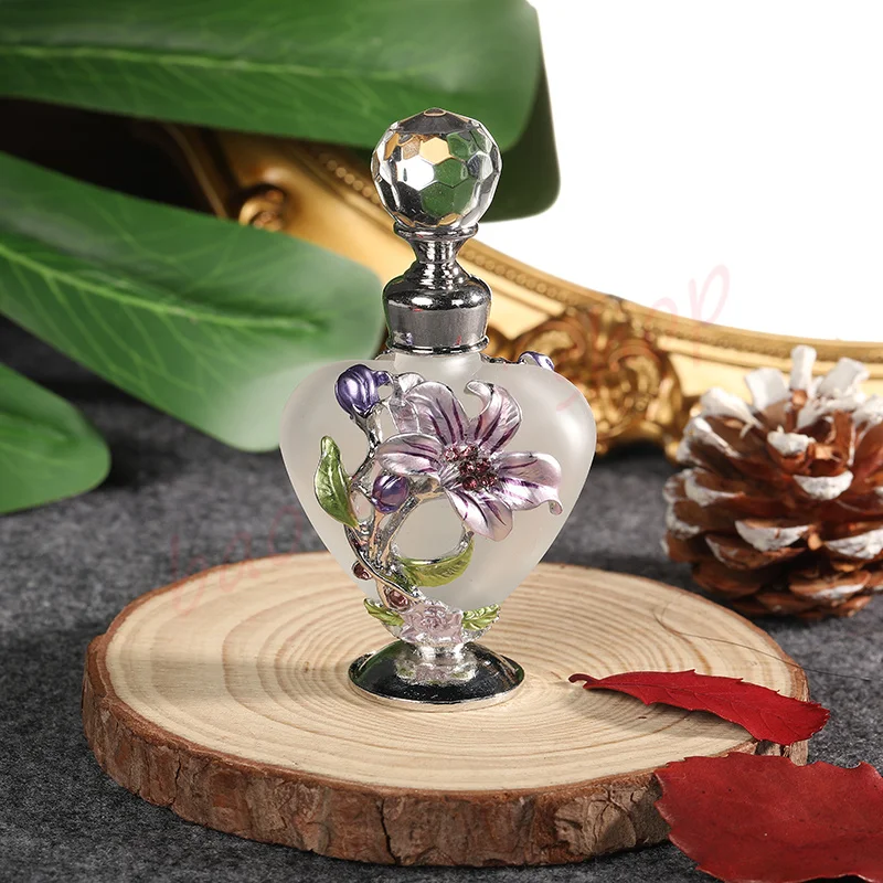 

European retro 10ml enamel colored glass perfume bottle / essence dropper bottle / exquisite handicrafts / empty bottle