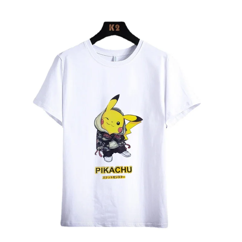 

Pokémon Short Sleeve T-Shirt Teen Student Summer Boy Girl Clothes Pikachu Short Sleeve T-Shirt Womens Clothing Tops
