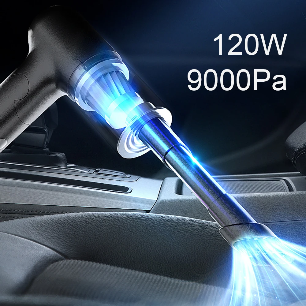 

9000Pa 120W Wireless Handheld Auto Vacuum Cordless Car Vacuum Cleaner Foldable Home Mini Desk Vacuum Cleaning Products For Home