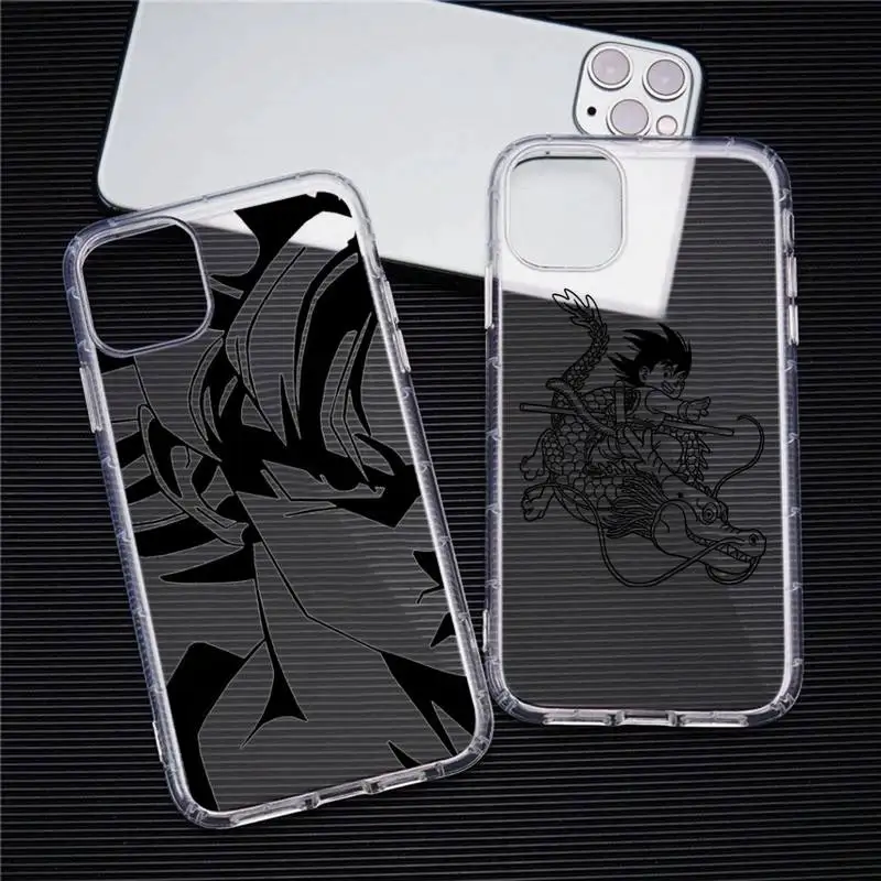 

Anime Dragon Ball Son Goku Phone Case Transparent For iphone 13 12 11 Pro Max Mini XS Max 8 7 Plus X SE 2020 XR cover