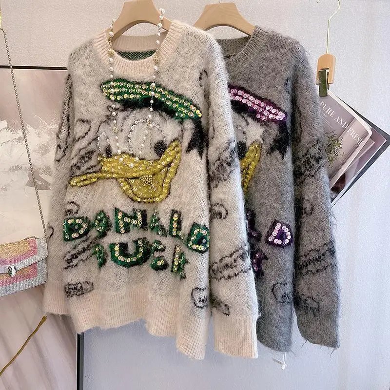 

Джемпер женский трикотажный с длинным рукавом, на осень/зиму