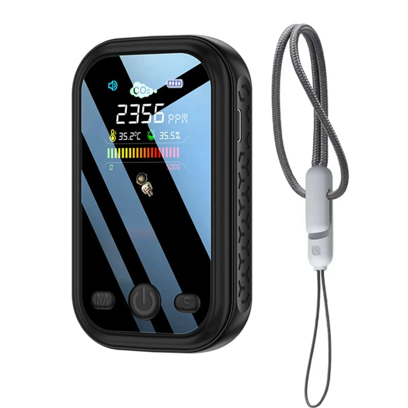 

1 Piece CO2 Monitor Meter Air Quality Monitor Carbon Dioxide Detector Portable Detector For Travel Home Indoor