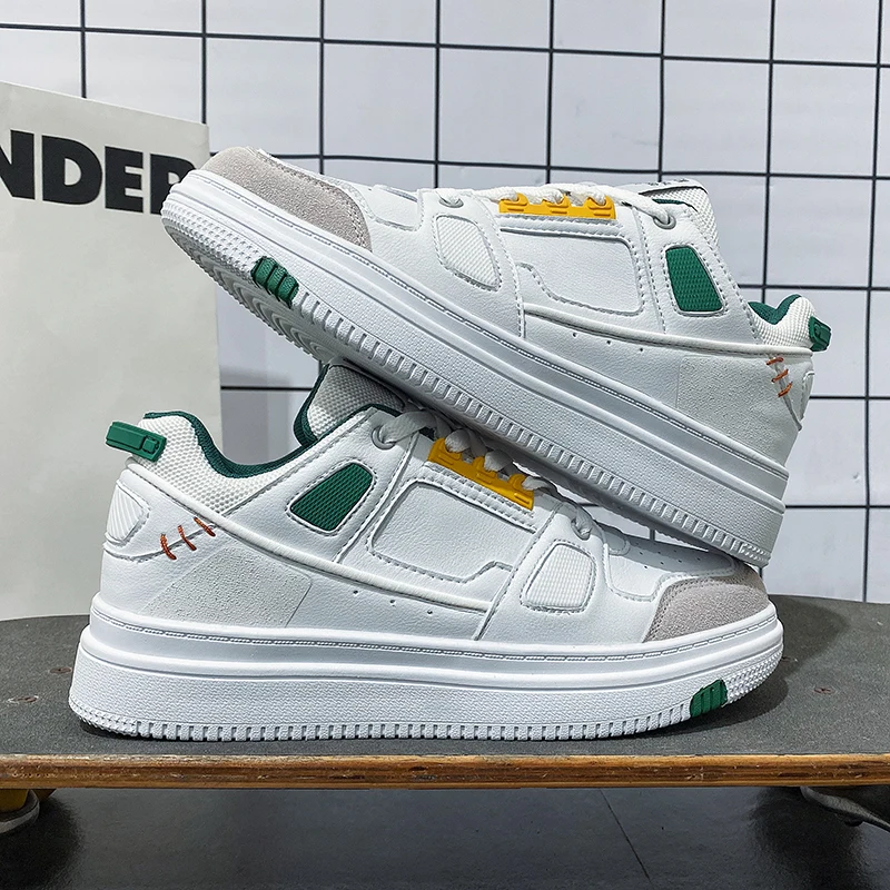 Кроссовки мужские на шнуровке удобные повседневные туфли плоская подошва модная