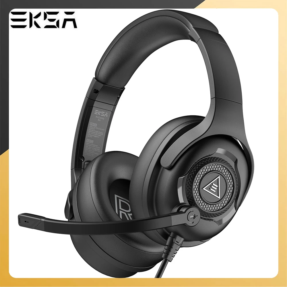 Купи EKSA Wired Gaming Headset 3D Stereo Sound Soft Light Gamer Headphones with Microphone For Office/PC/PS4/Xbox One/Nintendo/Phone за 1,979 рублей в магазине AliExpress