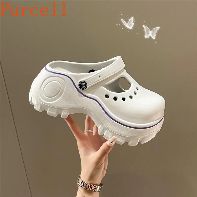 2023 new women's garden shoes heightening slippers girls beach shoes