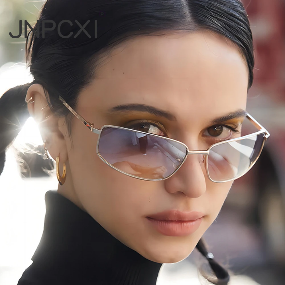 JNPCXI Ретро Y2K солнцезащитные очки без оправы в стиле панк женские модные