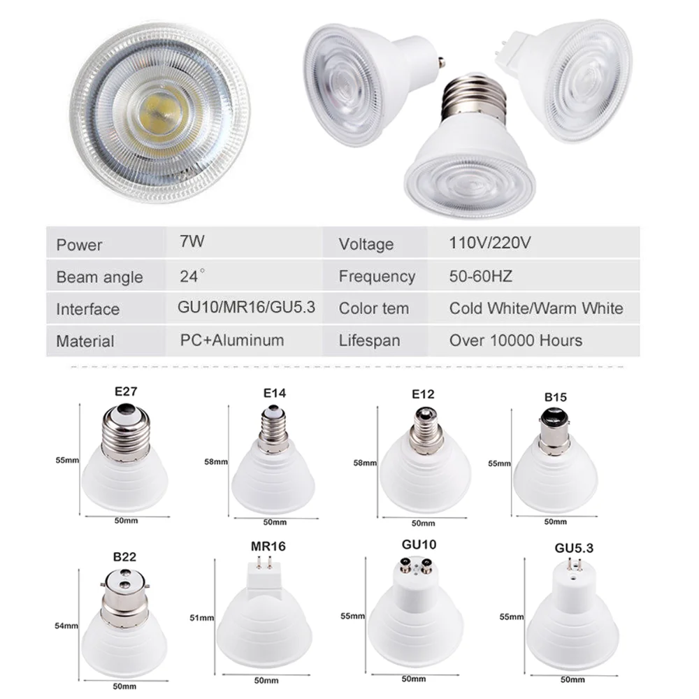 Dimmable 7W светодиодные светодиодны