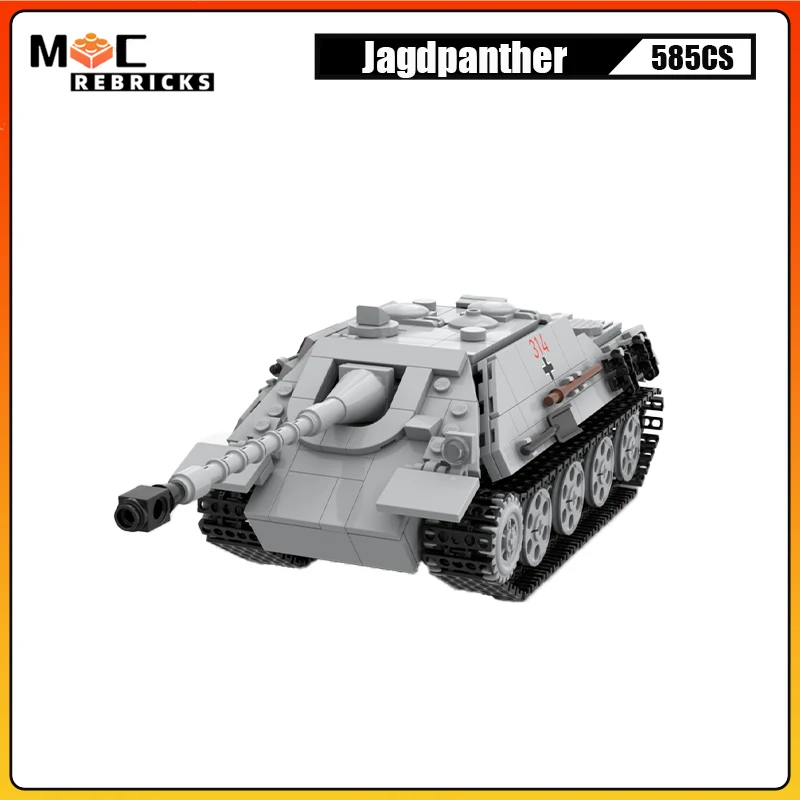 WW2 Военная немецкая армия Jagdpanther Танк-разрушитель MOC Строительный блок Боевые