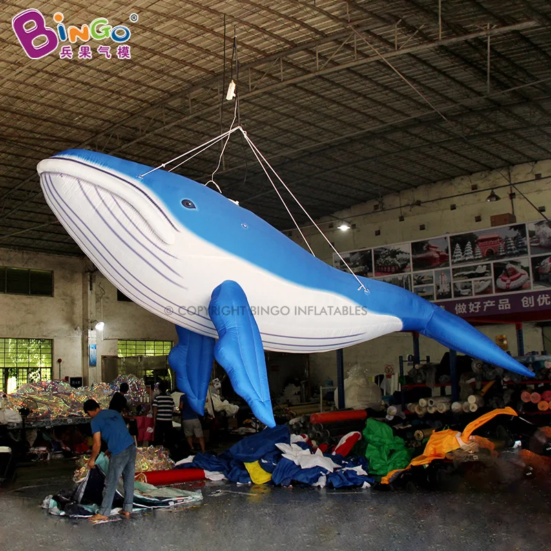 

Giant 5m Length Hanging Inflatable Blue Whale with Led Lights Aquarium Sea Animal Ocean Themed Balloon Toy