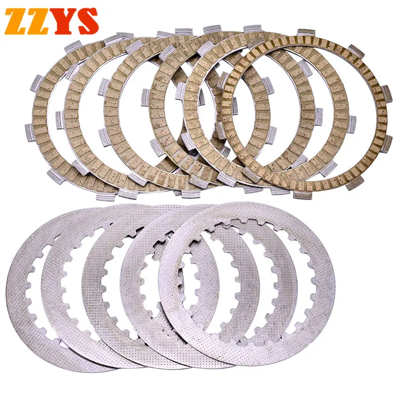 

220cc 250cc Motorcycle Steel & Paper Friction Clutch Plate For KAWASAKI KLF220 1988-02 KLF250 2003-11 KLF 220 250 Bayou 220 250