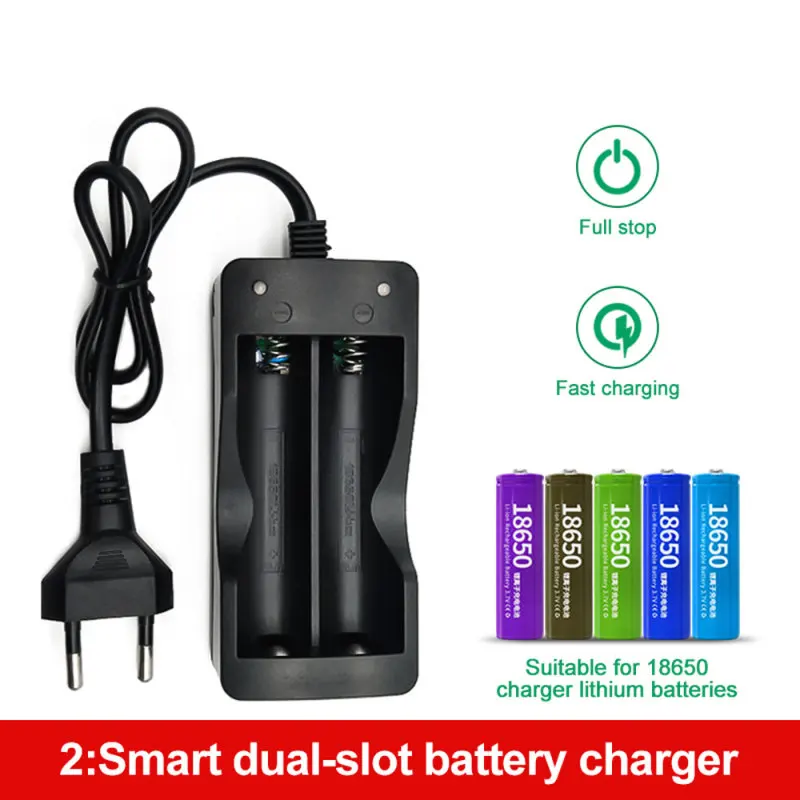 

Charger 18650 EU US 2slots Smart Charging Li-ion Rechargeable Battery Charger