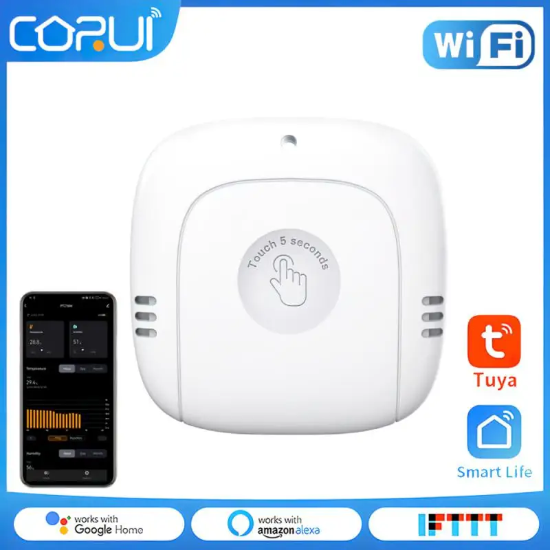 

Mini Temperature And Humidity Sensor Tuya Wifi Smart Home Need Hub Gateway Indoor Hygrometer App Remote Control Lcd Display