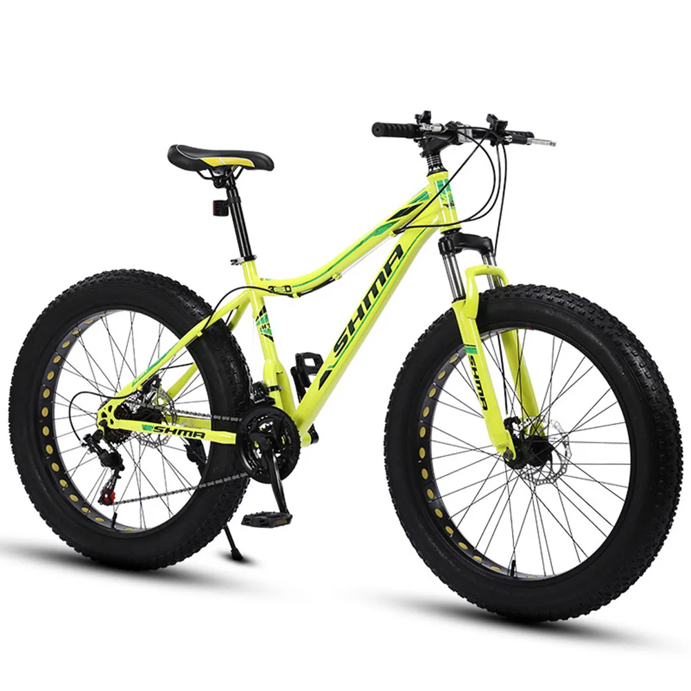 

24/26 Inch Bicycle Mountain Bike Unisex High Carbon Steel Frame With Dual Disc Brakes Bold Anti-Stab Wear-Resistant Tires