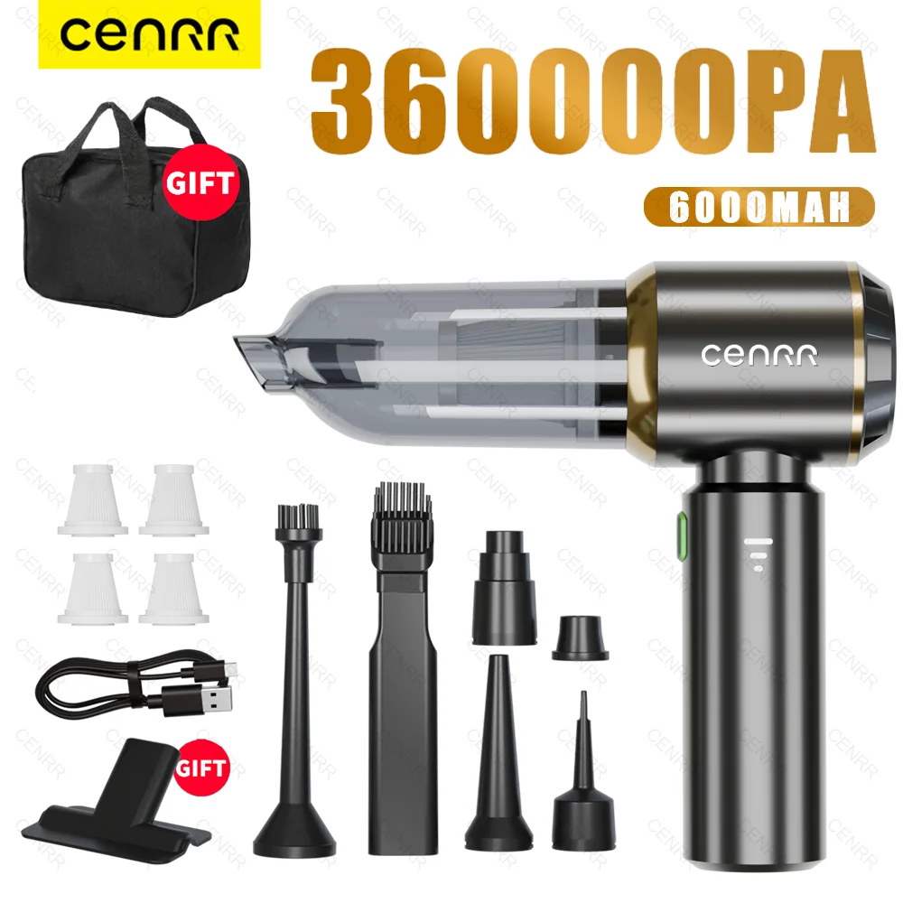 CENRR Mini 360000 PA Автомобильный пылесос Портативный мощный беспроводной