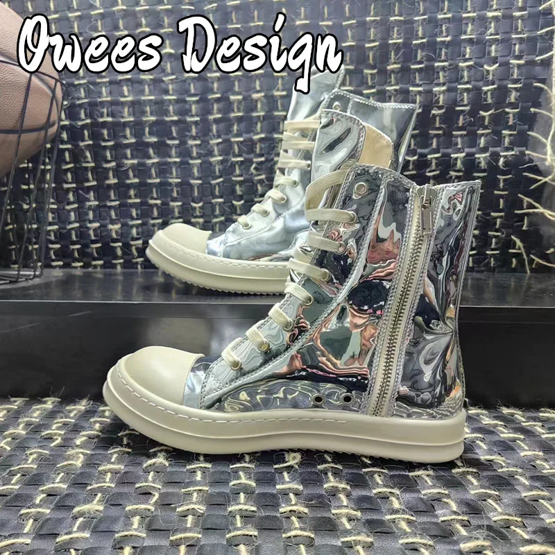 Дизайнерские уличные кроссовки oherba лакированная кожа женская спортивная обувь