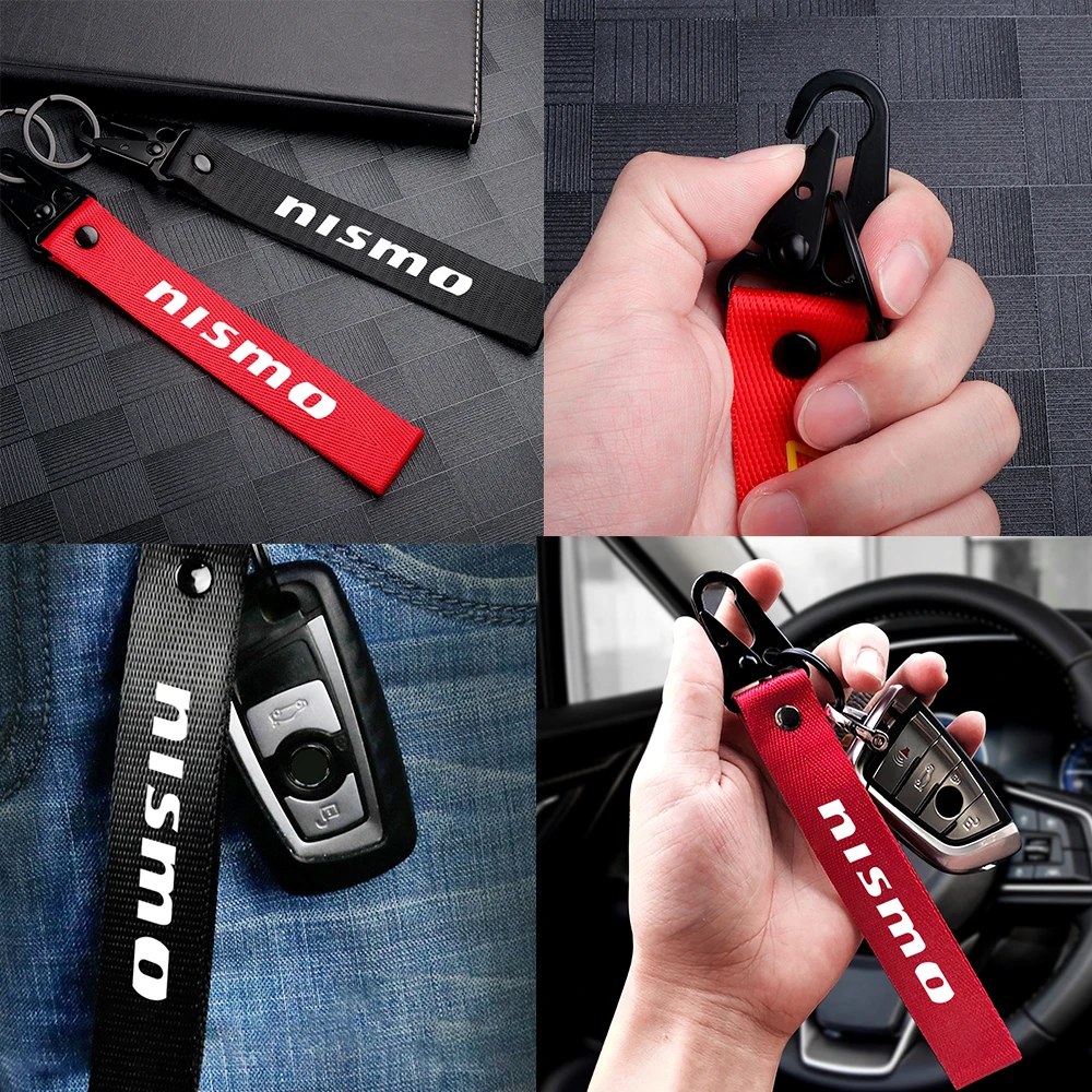 

Car Badge Ribbon Keyrings KeyChain Key Auto Accessories For Nissan Qashqai J11 J10 Juke T32 NOTE NISMO Tiida TEANA Leaf Micra