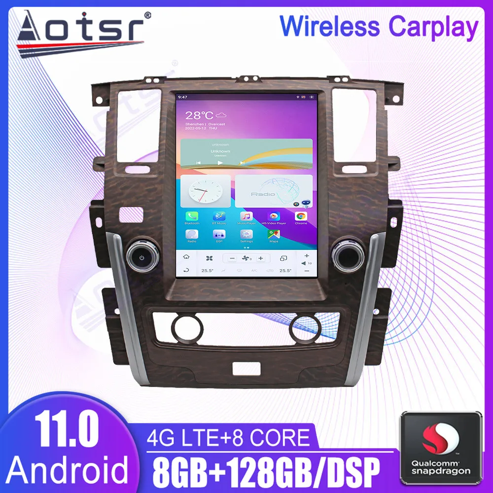 

Android Car Multimedia Radio Player Stereo For NISSAN PATROL Y62 2010 - 2018 GPS Navi Head Unit Qualcomm Snapdragon Carplay 1Din