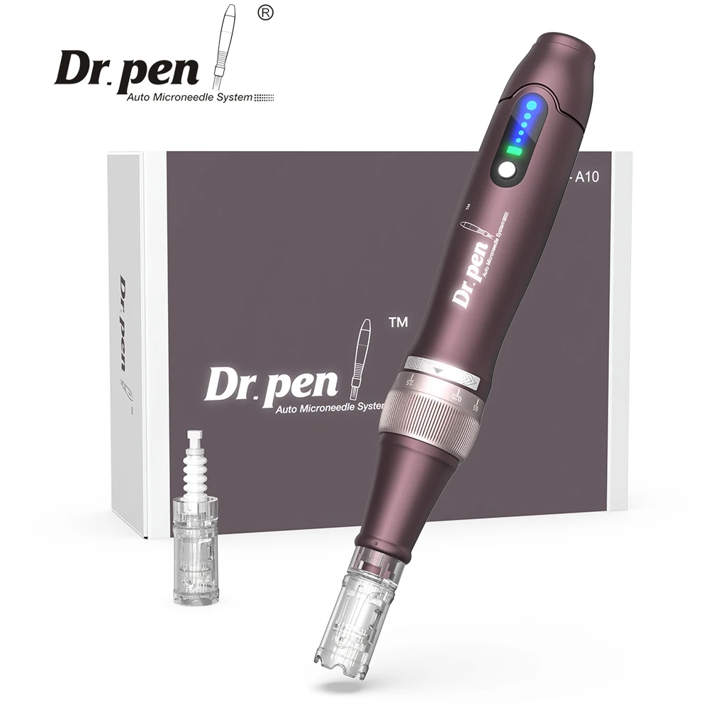 Ultima Dr. Pen A10 Professional Facial Skin Care Wireless Dermapen MTS Microneedling Machine with 2pcs Needle Cartridges