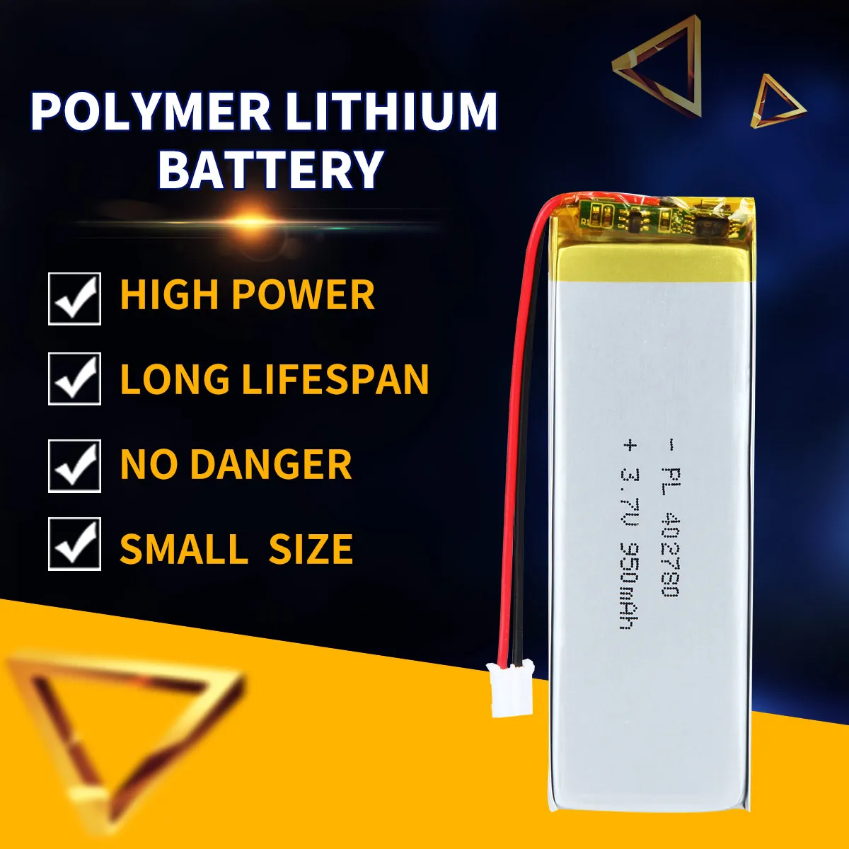 

402780 3.7V 950mAh Lithium Polymer Rechargeable Battery Lipo Li ion Cell For GPS Power Bank LED Lamp E-book Tablet PC Purifier