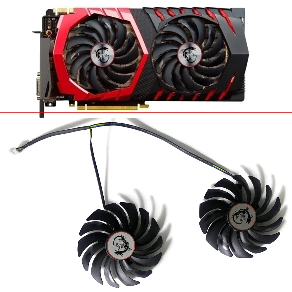 2 шт. 95 мм 4PIN 0.4A PLD10010S12HH GTX1080 1070 1060 1050TI GPU вентилятор для MSI GTX 1080 TI RX 470 570 RX580