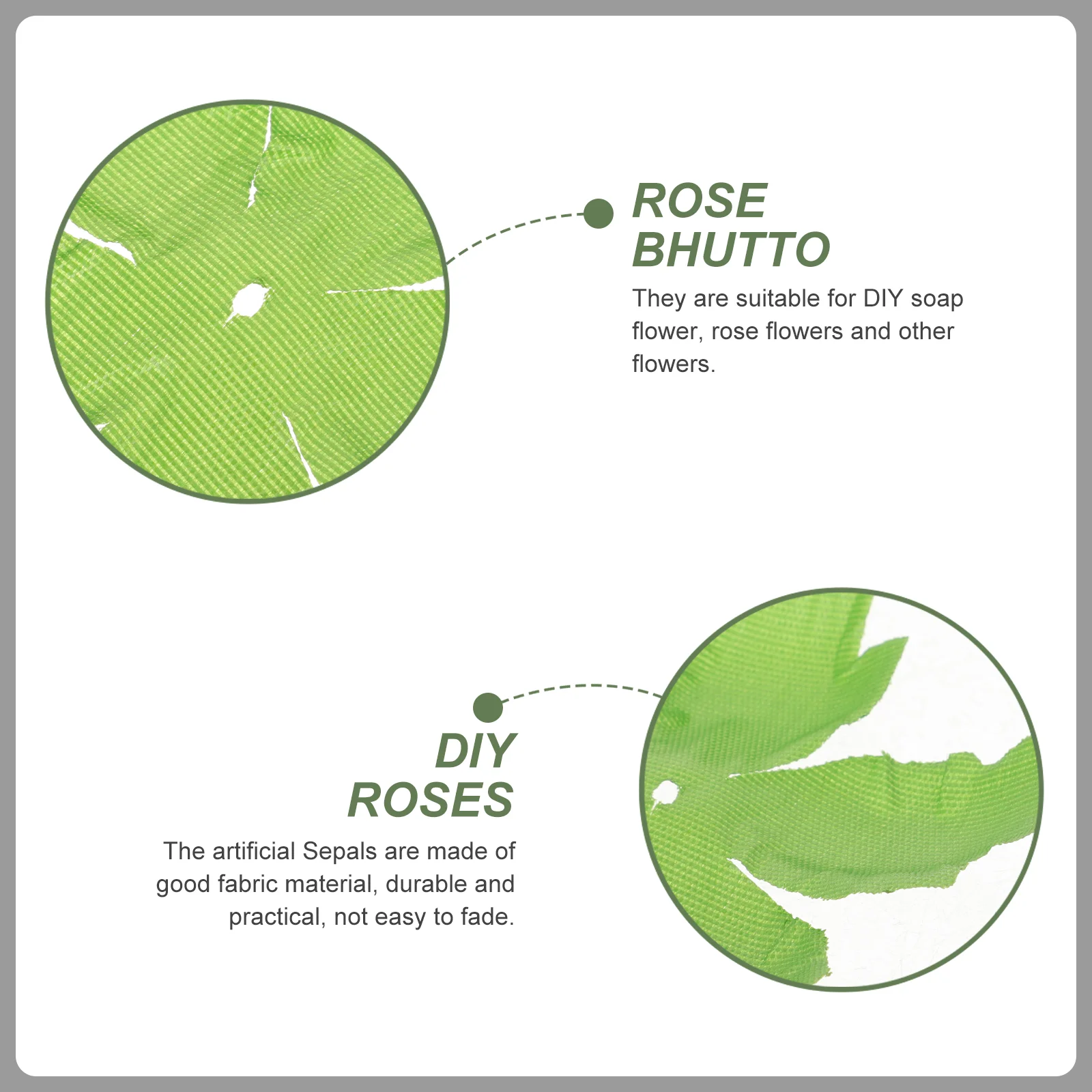 50 шт. искусственный торус зеленый раздели роза каликс тканевый лепесток для DIY