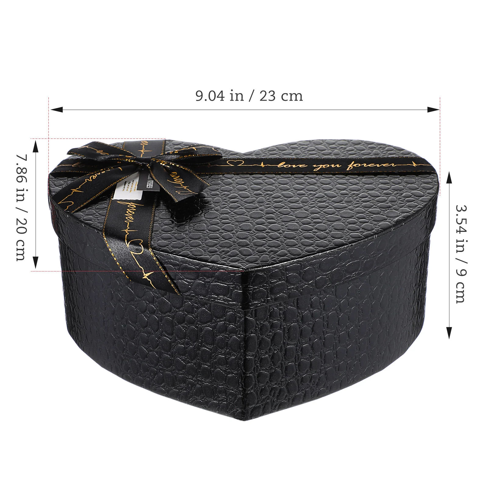 Черная подарочная коробка в форме сердца Подарочная с крышкой для коробок
