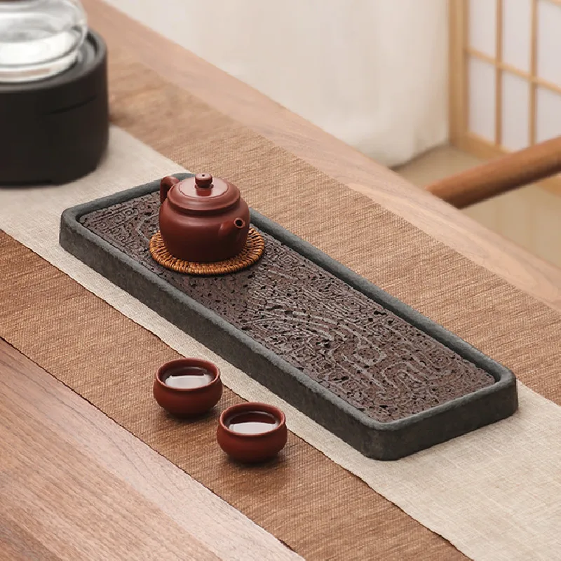 

Water Storage Tea Tray Drainage Stone Dry Bubble Large Kung Fu Serving Tray Luxury Bandeja Comida Kitchen Decorative Tray