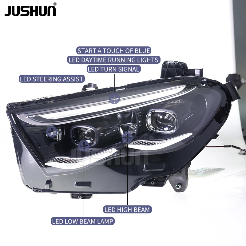 Светодиодные фары JUSHUN для E-Class W214 2024-2025: Обновление переднего освещения, установка Plug and Play (art.: 3920dc70040ee) - 3920dc70040ee