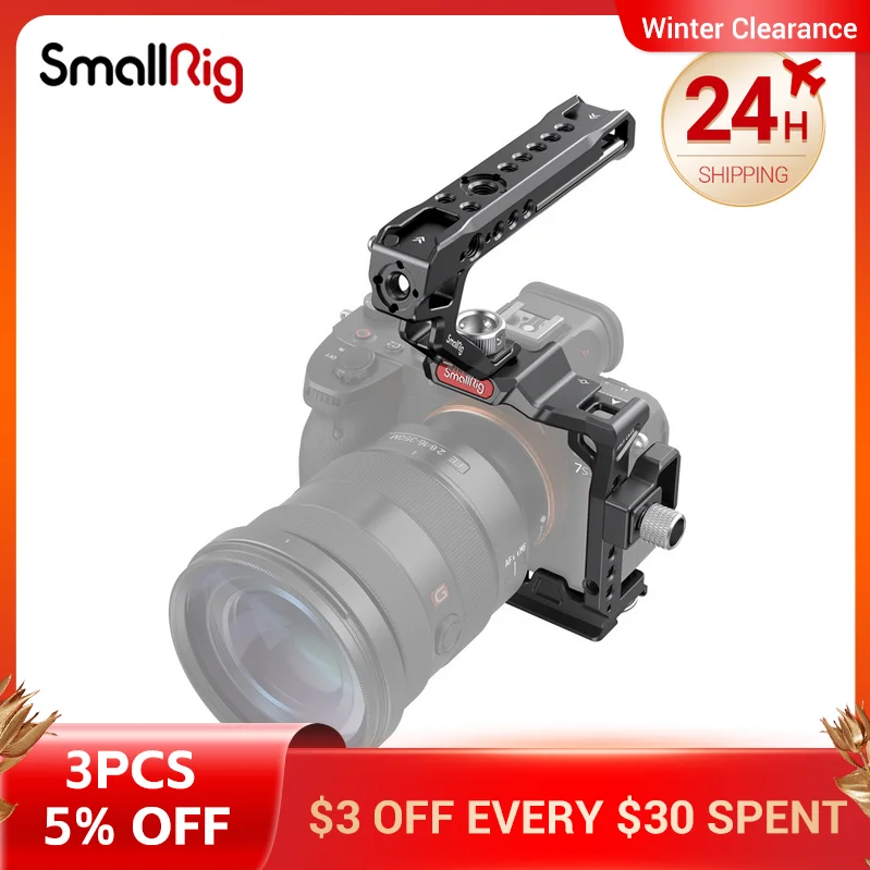

Клетка SmallRig для камеры Sony Alpha 7S III A7s3 с верхней ручкой ARRI для ручной съемки 3237