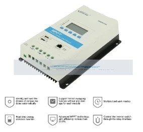 EPever Многофункциональный модульный контроллер заряда солнечной батареи 40A 12В/24В