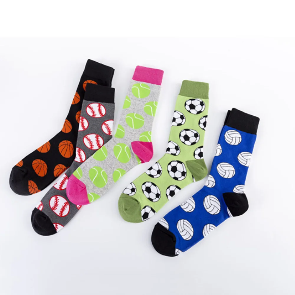 

Novelty Basketball Football Printed Crew Socks Men's Fashion Harajuku Long Cotton Socks Casual Sports Skateboard Streetwear